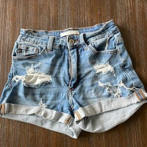 KanCan ripped jean shorts